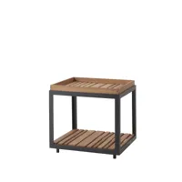 cane-line table d'appoint level teck-pied lava grey