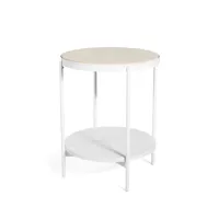 smd design table d'appoint lene blanc, haut, placage de hêtre pigmenté blanc