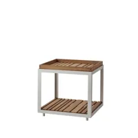 cane-line table d'appoint level teck, support blanc