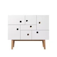zweed armoire peep c1 blanc, retro, structure en chêne