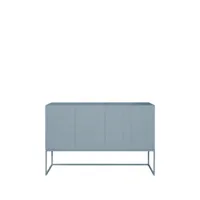 asplund kilt light 137 table d'appoint nordic blue, 2 portes, 2 tiroirs