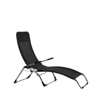 fiam chaise longue samba textaline black-support en aluminium