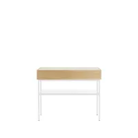 asplund luc 100 table console chêne teinté blanc (p2), plateau en marbre