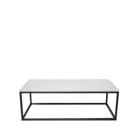 scherlin table basse 11 marbre blanc, structure laquée noir