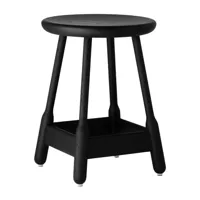 massproductions chaise de bar albert 50 cm chêne teinté noir