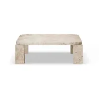 new works table basse atlas 82x82 cm unfilled travertine