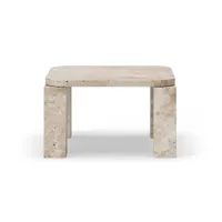 new works table basse atlas 60x60 cm unfilled travertine