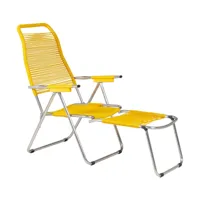 fiam chaise longue spaghetti avec repose-pieds jaune