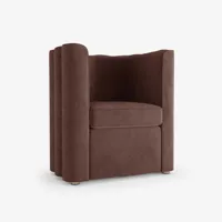 fauteuil vintage en velours marron