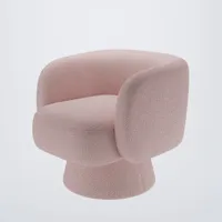 fauteuil pivotant tissu bouclé rose salma