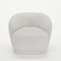 fauteuil design bouclette gris-crème pablo