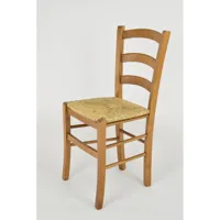tommychairs tommychairs - set 4 chaises venice pour la cuisine et la salle à manger, solide structure en bois couleur chêne et assise en paille  chêne