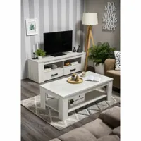 but meuble tv campagne cecilia chêne blanc  chêne