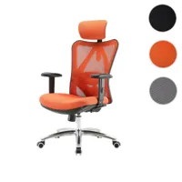 mendler chaise de bureau sihoo chaise de bureau, ergonomique, charge max. 150kg ~ sans repose-pieds, orange