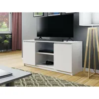 luna - meuble tv - blanc - 120 cm - style contemporain