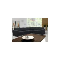 meublesline canapé d'angle 6 places lili tissu tissu noir