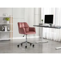 chaise de bureau - velours - rose - hauteur réglable - pega