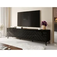 bestmobilier chloe - meuble tv - 200 cm - style contemporain  noir