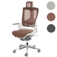 fauteuil de bureau merryfair wau 2, chaise pitovante, rembourrage / filet, ergonomique ~ marron/orange
