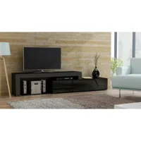 meuble tv flex laque nm/nl - extensible ou angle 148 à 280 cm led rgb