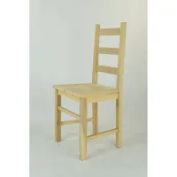 tommychairs - set 4 chaises rustica pour cuisine et bar, structure en bois de hêtre poli non traité 100% naturel et assise en bois