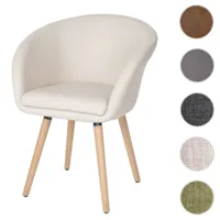 chaise de salle à manger malmö t633, fauteuil, design rétro des années 50 ~ similicuir, crème