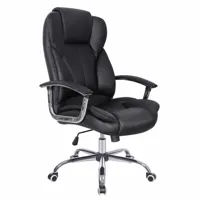 songmics songmics fauteuil de bureau, large assise rembourrée, avec appui-tête, hauteur réglable, ergonomique, noir obg57b  noir