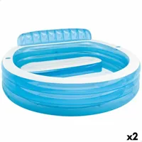 piscine gonflable intex fauteuil bleu blanc 590 l 229 x 79 x 218 cm (2 unités)