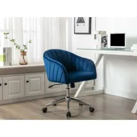 chaise de bureau - velours - bleu - hauteur réglable - tosili