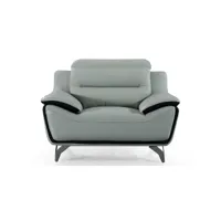 la maison du canapé fauteuil cuir design jude  gris perle