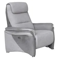fauteuil relax électrique zilia tissu gris clair / gris foncé