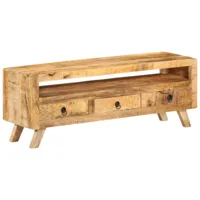 meuble tv scandinave - banc tv pour salon 110x30x40 cm bois massif de manguier -mn93207