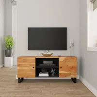 meuble tv scandinave - banc tv pour salon 105x33x46 cm bois d'acacia massif -mn39861