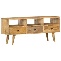 meuble tv scandinave - banc tv pour salon 110x36x50 cm bois massif de manguier -mn53122