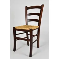 tommychairs tommychairs - set 6 chaises venezia pour la cuisine et la salle à manger, solide structure de hêtre coleur noix et assise en paille