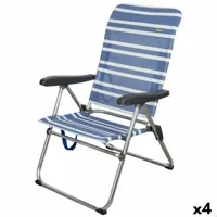 aktive chaise de plage aktive mykonos bleu 47 x 93 x 63 cm (4 unités)