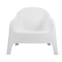 fauteuil de jardin en polypropylène coloris blanc - longueur 76  x profondeur 74  x hauteur 70  cm