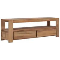meuble tv scandinave - banc tv pour salon 120 x 30 x 40 cm bois de teck massif -mn80235