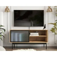 bestmobilier lamia - meuble tv - bois et noir - 117 cm  noir
