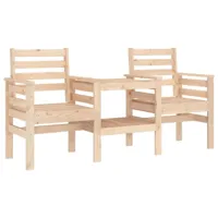 banc de jardin 2 places | banquette de jardin avec table | chaise relax bois de pin massif -mn83755