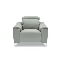 la maison du canapé fauteuil relaxation électrique 1 place en cuir bianca - gris clair gris perle  gris perle