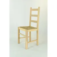 tommychairs tommychairs - set 4 chaises rustica pour la cuisine, structure en bois de hêtre poli non traité 100% naturel, assise en paille