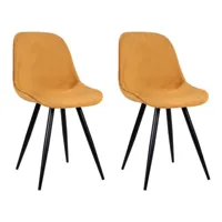 label51 label51 chaises à manger lot de 2 capri 46x56x88 cm ocre