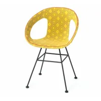mathi design maya - chaise de repas coton jaune  jaune