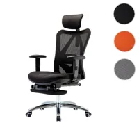 mendler sihoo chaise de bureau chaise de bureau, ergonomique charge maximale 150kg ~ avec repose-pieds, noir