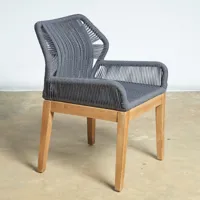 wanda collection chaise de jardin en teck et corde dark grey vera