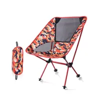 wewoo chaises de plage camouflage extérieur portable pliant camping chaise lumière pêche aviation en alliage d'aluminium dossier inclinable  multicolore