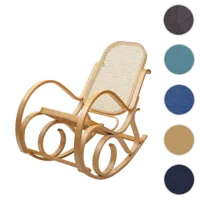 mendler fauteuil à bascule m41, fauteuil pivotant fauteuil tv, rotin en bois massif ~ aspect chêne  marron