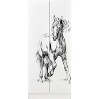 leomark armoire blanche deux portes roma - cheval au galop