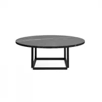 table basse - florence ø 90 ø 90 x h 32 cm marbre marquina noir/ piètement noir